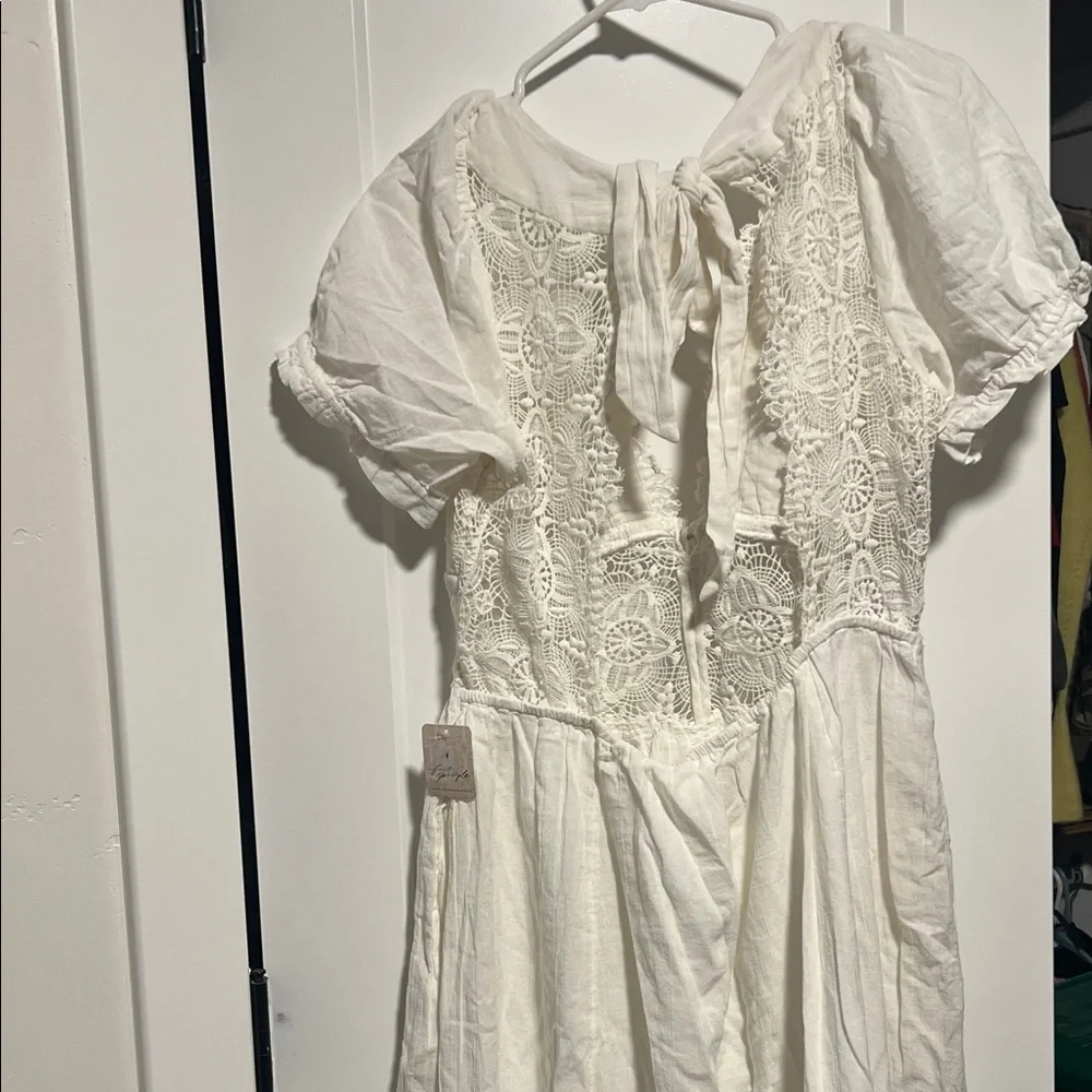 Free People All You Need Is Lace Midi Dress in Ivory 🆕 - Picture 7 of 9